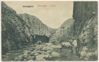 1923 Havasgáld, Középgáld, Koliben, Intregalde; Havasgáldi szoros. Schäser Ferenc kiadása / Intragalzi, Cheia / mountain pass (EK)