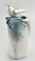Polonne madár figurával díszített váza. Jelzett, kis kopással, m: 21 cm