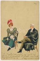1901 Lady art postcard. Edgar Schmidt litho (Rb)