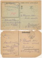 1942 2 db magyar második világháborús zsidó KMSZ (közérdekű munkaszolgálatos) tábori posta munkatáborból: Schwarz Vilmos (Judaika) / 2 WWII Hungarian letters between Jewish labor servicemen and their loved ones. Judaica