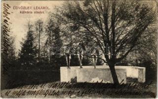 1921 Léka, Lockenhaus; Kálvária részlet. Marton Alajos kiadása / Kalvarienberg / calvary (EK)