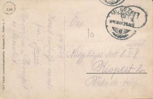 1916 Munkács, Mukacheve, Mukacevo; Latorca part. Vasúti levelezőlapárusítás 8247. / riverside (Rb)