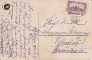 1926 Esztergom, Széchenyi utca, piac, Deutsch üzlete. Vasúti levelezőlapárusítás 1. (EM)