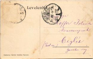 1905 Eperjes, Presov; Fő utca, Berger szálloda és kávéház, cukrász üzlet. Cattarino Sándor kiadása /...