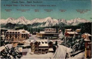 1924 Ótátrafüred, Altschmecks, Stary Smokovec (Magas-Tátra, Vysoké Tatry); Kertész Tódor üzlete és kávéház télen / shop and cafe in winter (EK)