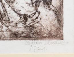 Szabó Vladimír (1905-1991): Művész. Rézkarc, papír, feltehetően utólagos jelzéssel. Dekoratív, üvege...