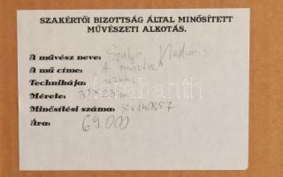 Szabó Vladimír (1905-1991): Művész. Rézkarc, papír, feltehetően utólagos jelzéssel. Dekoratív, üvege...