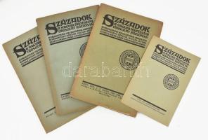 ca 1935-1941 A Századok. A Magyar Történelmi Társulat közlönye . 3 db szórványszáma, plusz egy propagandafüzet. Királyi Magyar Egyetemi nyomda. Kiadói papírkötésekben