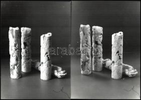 cca 1987 Kerekes Gábor felvételei kerámia oszlopokról, a Képes7 magazin borítékjában 30 db vintage N...