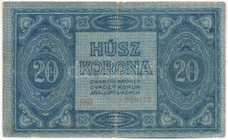 1919. július 15. 20K "1033 039170" T:F / Hungary 15th July 1919. 20 Korona "1033 0391...