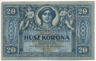 1919. július 15. 20K "1021 530742" T:F / Hungary 15th July 1919. 20 Korona "1021 530742" C:F Adamo K19