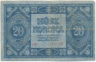 1919. július 15. 20K "1021 530742" T:F / Hungary 15th July 1919. 20 Korona "1021 5307...