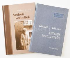 Sárközi Mátyás 2 műve (egy DEDIKÁLT): Vérbeli várbeliek. Kasier Ottó fényképeivel. Bp., 2010, Kortárs. Kiadói kartonált papírkötés. A szerző, Sárközi Mátyás (1937- ) Kossuth-díjas író által DEDIKÁLT példány. + Levelek Zugligetből. Bp., 2003, Kortárs. Kiadói papírkötés.