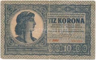 1919. augusztus 9. 10K F 2019 633248 T:F kis beszakadások / Hungary 1919. August 9th 10 Korona F 2019 633248 C:F small tears Adamo K13, Krause P#41