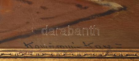 Komáromi Kacz Endre (1880-1969): Enteriőr. Olaj, falemez. Jelezve balra lent. Dekoratív fakeretben. ...