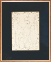 Vinkler László (1912-1980): Bálványok, 1967. Tus, papír, jelzett. Reprodukálva: Muladi Brigitta: Vin...