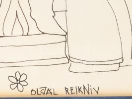 Vinkler László (1912-1980): Bálványok, 1967. Tus, papír, jelzett. Reprodukálva: Muladi Brigitta: Vin...