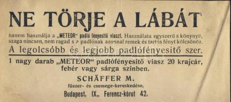 Meteor padlófényesítő viasz számolócédula