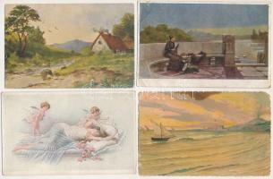 41 db RÉGI művészeti képeslap / 41 pre- 1945 art postcards