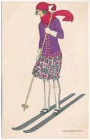 Síelő hölgy / Skiing lady. B.K.W.I. 271-6. s: Mela Koehler (fl)