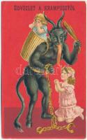 1932 Üdvözlet a Krampusztól / Krampus greeting, litho (ázott / wet damage)