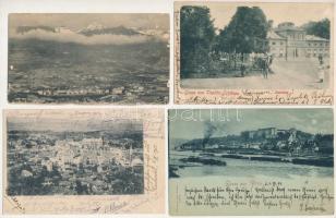 18 db RÉGI hosszú címzéses külföldi város képeslap / 18 pre-1945 European town-view postcards