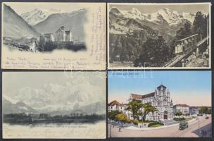 Kb. 89 db RÉGI svájci város képeslap vegyes minőségben / Cca. 89 pre-1945 Swiss town-view postcards in mixed quality