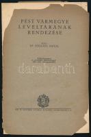 Főglein Antal: Pest vármegye levéltárának rendezése. Különlenyomat a &quot;Levéltári Közlemények&quot; 1930-1931. évfolyamaiból. Bp., é.n., Kir. M. Egyetemi Nyomda. 16 p. Kiadói papírkötés, sérült és elvált borítóval.