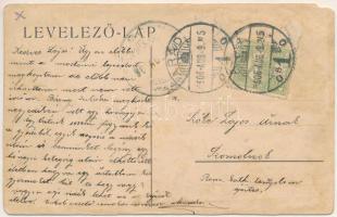 1906 Arad, Nemzeti színház, Hoffmann Sándor divatáruháza a Fecskéhez, lóvasút / theatre, shop, horse...