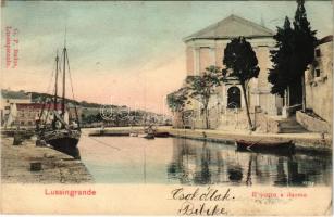 1904 Veli Losinj, Lussingrande; Il porto e duomo / dom (EK)