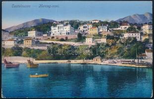 1915 Tábori posta képeslap piros / red "S.M.SCHIFF ASPERN" , "K.u.K. KRIEGSMARINE / S...