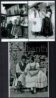 cca 1930 Hagyományőrző viseletek, Kerny István (1879-1963) budapesti fotóművész hagyatékából 5 db mo...