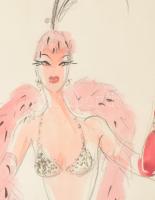 Vogel Eric (1907-1996): Táncosnő, 1993. Vegyes technika, papír. Jelzett. Vogel Eric autográf ajánlás...