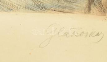 Glatz Oszkár(1872-1958)-Prihoda István(1891-1956): Buborékfújók. Színezett rézkarc, papír, jelzett G...