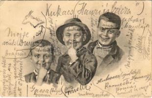 1902 Children art postcard (EK)