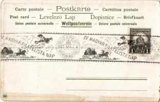 Budapest I. Honvéd emlékmű. Art Nouveau, floral + "IV. Magyar Filatelista Nap Budapest 1927. má...