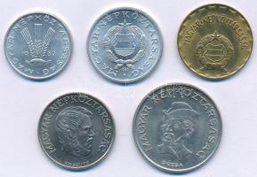 1989. 20f Al + 1Ft Al + 2Ft sárgaréz + 5Ft Cu-Ni + 20Ft Cu-Ni T:AU