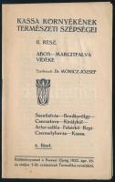 Móricz József (szerk.): Kassa környékének természeti szépségei. II. rész. Abos-Margitfalva vidéke. 4. füzet. Különlenyomat a Kassai Újság 1922. évi ápr. 25. és május 3-iki számainak Turisztika rovataiból. Kassa, 1922, Kassai Újság Ny. 15p. Kiadói papírkötés, borítón néhány egészen apró folttal.