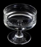 Ólomkristály likőrös pohár készlet, 6 db, jelzés nélkül, minimális kopással, d: 8 cm, m: 7,5 cm