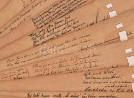 cca 1900 Szolgálati emlék festett fa legyező. Feltehetően tengerész százados részére, klf festett és...