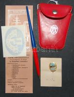 5db Csepel művek relikvia, mint: kulcstartó, kitűző, toll és 2db nyomtatvány