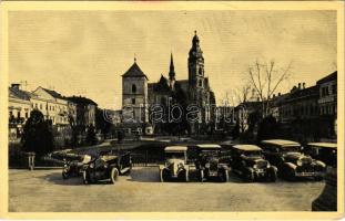 1938 Kassa, Kosice; dóm, autók / cathedral, automobiles + "1938 Kassa visszatért" So. Stpl (EK)