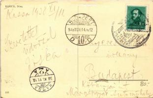 1938 Kassa, Kosice; dóm, autók / cathedral, automobiles + "1938 Kassa visszatért" So. Stpl...