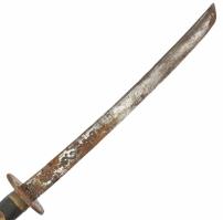 Régi japán vakizasi. Rozsdás állapotban, h: 25 cm
