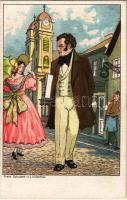 Franz Schubert in Lichtenthal. litho (EK)