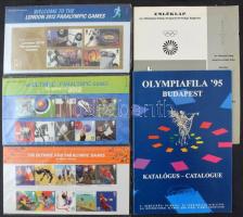 Olimpia összeállítás: bélyegek, blokkok, borítékok, emléklapok stb, közte jobbak. Érdemes belenézni! / Olympic games lot: stamps, blocks, covers etc.