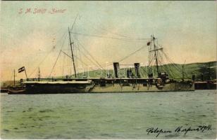 SMS Zenta Osztrák-Magyar Haditengerészet Zenta-osztályú védett cirkálója / K.u.K. Kriegsmarine / Austro-Hungarian Navy Zenta-class protected cruiser. G. Costalunga Pola 1908. (fl)