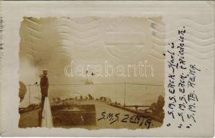 1910 SMS Zenta Osztrák-Magyar Haditengerészet Zenta-osztályú védett cirkáló fedélzetén,matróz / K.u.K. Kriegsmarine / Austro-Hungarian Navy Zenta-class protected cruiser, mariner. photo