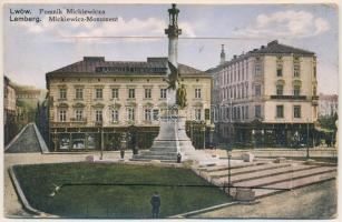 Lviv, Lwów, Lemberg; Pomnik Mickiewicza / Mickiewicz-Monument / monument. leporellocard with 10 pictures (EK)