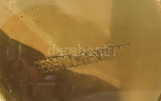 Torziós ingás asztali óra. Régi, mechanikus szerkezettel, szép, zománcozott fém számlappal. felhúzók...